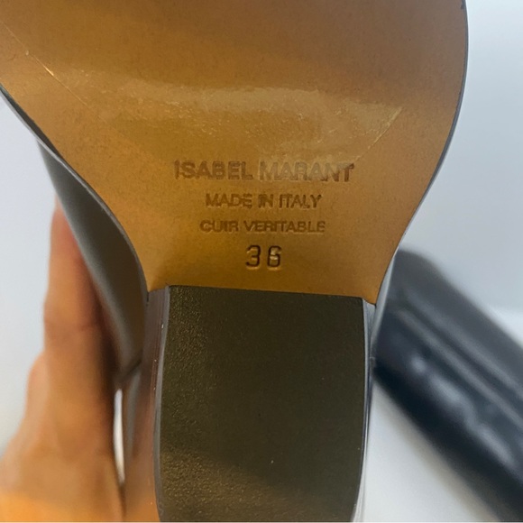 ❌SOLD❌ Isabel Marant Women's Black Lomero Leather Knee-high Western Boots (36) - Picture 11 of 13